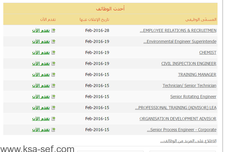 وظائف شاغرة في شركة مصفاة أرامكو ‏السعودية‬ شل | الجبيل الصناعية