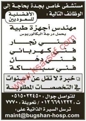مستشفى خاص بجدة بحاجة إلى عدة وظائف | الأفضلية للسعوديين