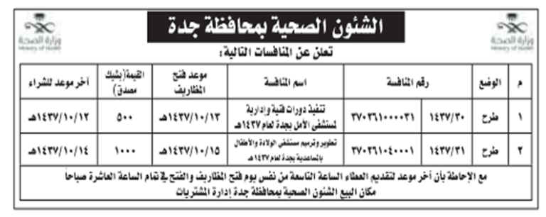 منافسات دورات فنية وإدارية وتطوير وترميم مستشفيات