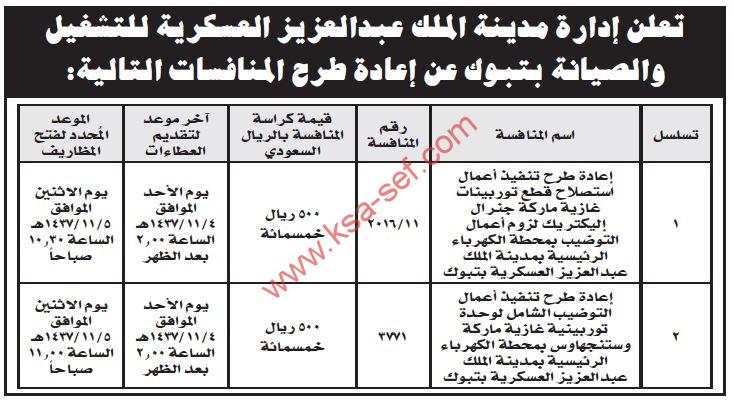 إعادة طرح منافسات تنفيذ أعمال استصلاح قطع توربينات غازية