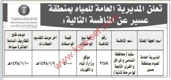 منافسة - سقيا ( محافظة النماص والمراكز والقرى التابعة لها مرحلة ثانية)