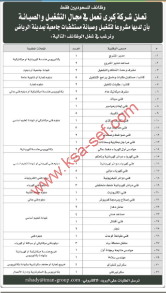 وظائف للسعوديين فقط