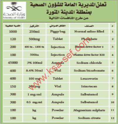 منافسة - المديرية العامة للشؤون الصحية بمنطقة المدينة المنورة