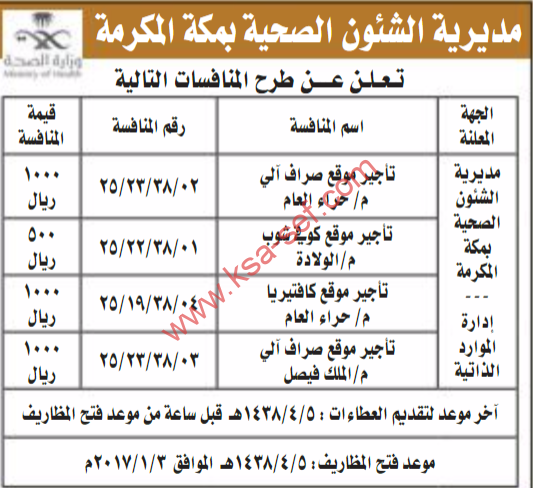 منافسات - الشؤون الصحية بمكة المكرمة